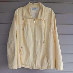 Studio Works Full Zip Pale Yellow Spring Jacket.  Size 3X